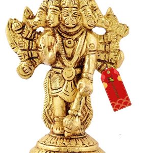 Brass Standing Hanuman Panchmukhi Idol