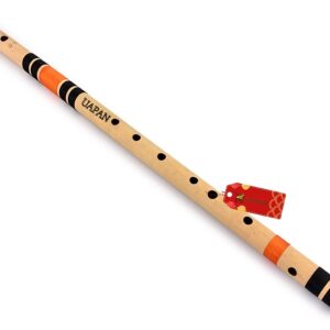 UAPAN G Scale Sharp Medium Assam Bamboo Flute Musical Instrument Size 26 Inch Bansuri Right Handed