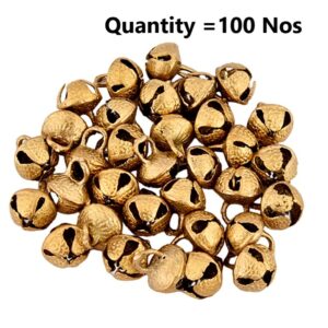 UAPAN Brass Ghungroo Ankle Bells Loose Beads (Big, Pack of 100, 2.0 cm)