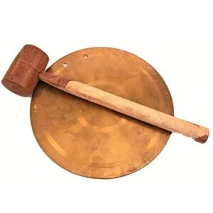 UAPAN Brass Bell ghadiyal ghanta Vijay ghanta School Bell Round Bell with Wood Hammer (12 Inch)
