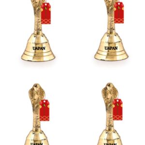 UAPAN Brass Puja nagpari Bell | Ghanti (2.5 inch Pack of 4)
