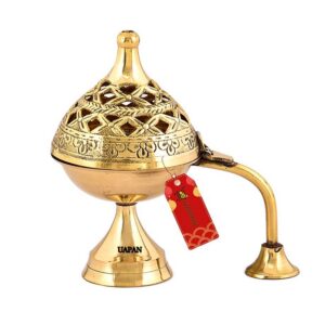 UAPAN Pure Brass Incense Burner, Dhoop daani | Dhoop Holder for Puja, Kapoor Dani, Pooja Accessories